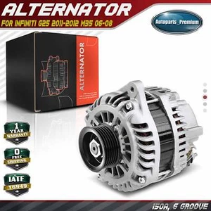 Alternator for Infiniti G25 2011-2012 M35 2006-2008 150A 12V CW 6-Groove Pulley - Picture 1 of 9