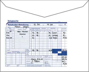 10x Reisekosten Belegtasche Reisekostenabrechnung Belegsammler C5 Umschlag - Bild 1 von 2