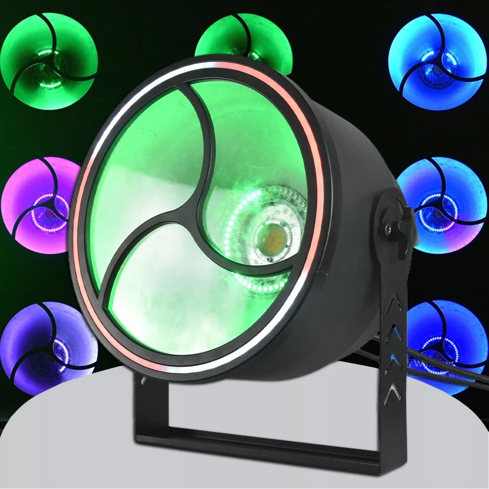 200W COB Amber 2RGB Rings Wash/Strobe DJ Disco Stage Lighting - Image 1 of 4