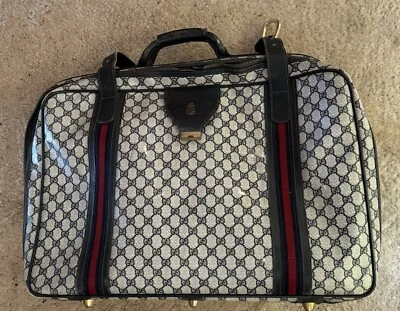 Mala colecionável vintage Gucci monograma couro lona - Imagem 1 de 4