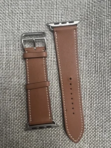 Bracelet Apple Watch Hermès - 38/40/41 mm cuir marron simple tour - Photo 1 sur 5