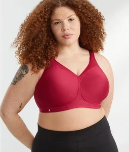 Glamorise 1006 Ultimate Vollfigur Soft Cup Sport BH Rot Rubin 40H ohne Bügel - Bild 1 von 10