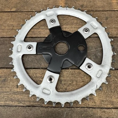 GT BMX Chainring Sprocket 44T 110BCD Silver Black Spider Vintage Bolts 1990s - Image 1 of 4