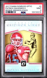 2017 Panini Donruss Optic #2 Patrick Mahomes Gridiron Kings RC Chiefs PSA 9 - Picture 1 of 2