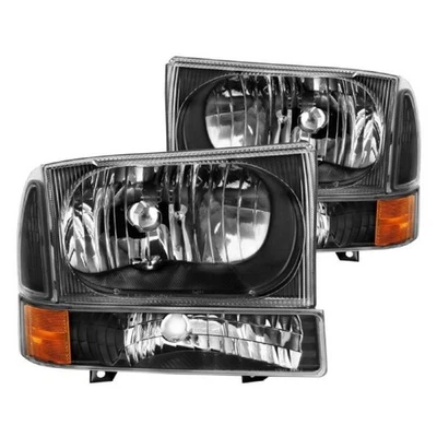 Anzo 111457 Black Euro Headlights w/ Corner Amber Lights for Excursion F250 F350 Foto 1 de 4