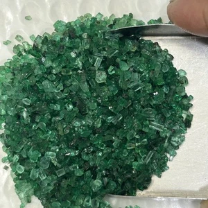 50 Cts Natural Fine Green Zambian Emerald Tiny Rough Raw Crystals Stones - Picture 1 of 5