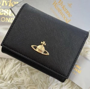 Vivienne Westwood Geldbörse Dreifachfaltschließe Orb Leder Schwarz Outlet Artikel Neu - Bild 1 von 10