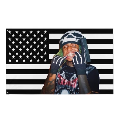 Zillakami American Flag Tapestry – “Chaos King” Rap Wall Art 34" X 56" - Image 1 of 4