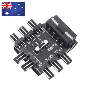 1 to 8 Computer Case Fan Hub Cooling Speed Controller 12V Power Supply Cooler - Zdjęcie 1 z 3