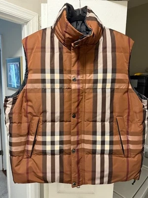 AUTÉNTICO Chaleco Burberry Reversible Marrón Marrón Negro Talla XL ¡USADO DOS VECES!! Foto 1 de 4