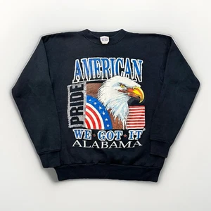 Vintage American Pride Sweatshirt Mens L Alabama We Got It 80s 90s Eagle - Picture 1 of 6
