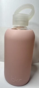 bkr Glass Water Bottle w/Pink Silicone Sleeve in 16oz/500ml! - Picture 1 of 3