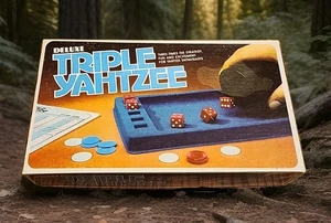 Juego de dados triple Yahtzee 1978 Milton Bradley Deluxe de colección hecho en Estados Unidos - Imagen 1 de 3