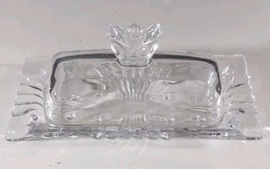 Plato de mantequilla de vidrio premium con tapa de flores y mango de fácil agarre - apto para lavavajillas - Imagen 1 de 4