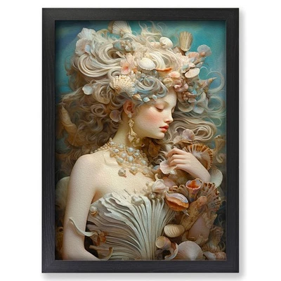 Framed Seashell Rococo Art Wall Art Canvas Print Poster Picture, Home Decor - Image 1 of 4