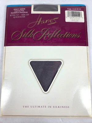 Pantimedias transparentes Hanes Silk Reflections talla CD Quicksilver CT Sandlefoot #717 Foto 1 de 4