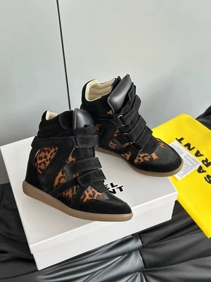 Zapatilla deportiva de caña alta inspirada en Isabel Marant con estampado de guepardo 1:1 Foto 1 de 4