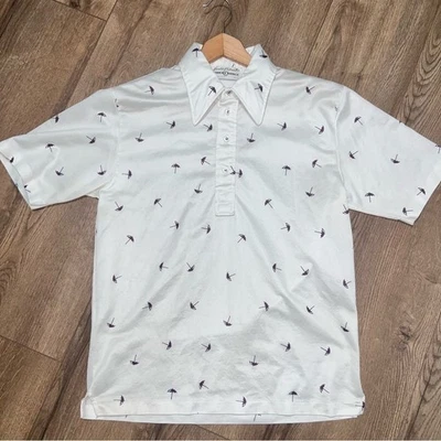 Camisa de Golf Vintage Retro Años 70 Arnold Palmer Robert Bruce Estampado Paraguas Foto 1 de 4