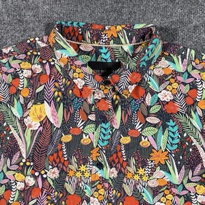 Wild Fang Essential Button Short Sleeve Button Shirt Womens Size Medium Floral - Picture 1 of 8