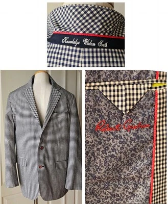 Abrigo Blazer Traje Chaqueta Azul A Cuadros Robert Graham Para Hombre Talla 42 Calce Clásico Deportivo Foto 1 de 4