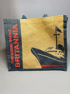 Bolso The Royal Yacht Britannia arpillera 'Carryall' hecho en Inglaterra 13,5x12" - Imagen 1 de 6