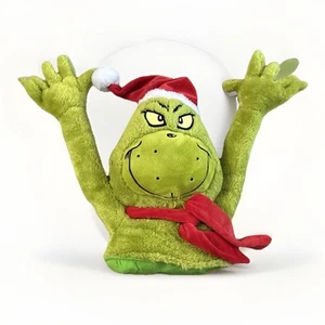 Ruz Dr. Seuss The Grinch Tree Hugger with Santa Hat and Scarf Flexible Arms New - Picture 1 of 10