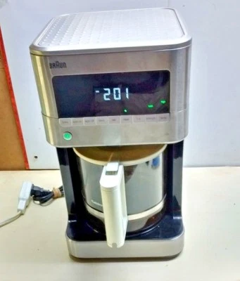 Braun Coffee Maker Brew Sense Stainless Drip Machine Glass Carafe - Image 1 of 4