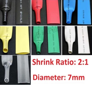 7mm Durchmesser Schrumpfschlauch 2:1 Kabeldraht Schrumpfschlauch / Schlauch - Picture 1 of 8