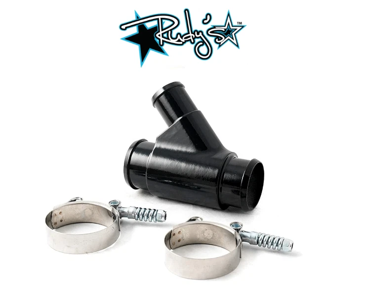 Tubo en Y refrigerante de radiador doble negro sin soldadura Rudy's para Dodge Cummins 13-19 6,7 L Foto 1 de 3