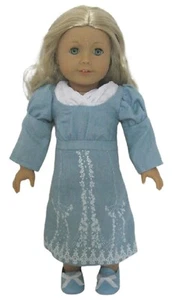 Caroline's Blue Empire Waist Victorian Dress fits 18" American Girl Size Doll - Picture 1 of 3
