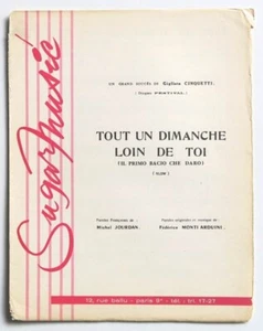 Partition vintage sheet music GIGLIOLA CINQUETTI : Tout Un Dimanche Loin * 60's - Picture 1 of 1