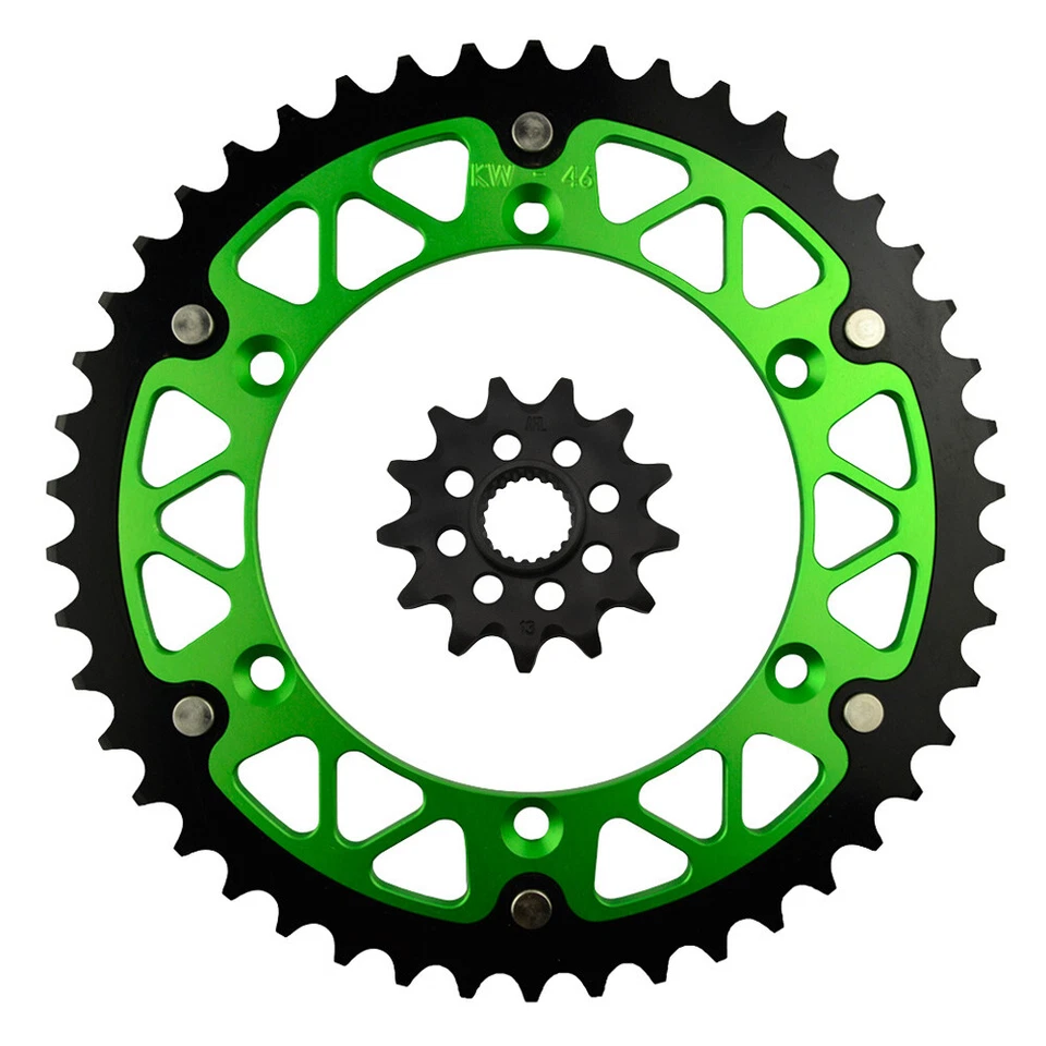 For 2006-2024 Kawasaki KX250F Front & Rear Hybrid Sprocket 13T-52T 520 Chain - Image 1 of 1
