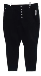 GAP HIGH RISE UNIVERSAL BLACK CORDUROY LEGGING JEANS SIZE 20/35 NWT - Picture 1 of 8