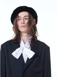 YOHJI YAMAMOTO BLACK VELVETEEN VELVET BLACK BERET New ! NWT! Yohji - Picture 1 of 16