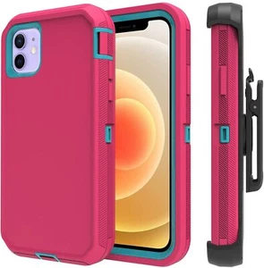 iPhone 11, 6.1" Case Belt Clip Holster Heavy Duty Kickstand Pink - Picture 1 of 5