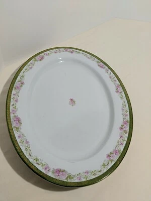 Austria Serving Platter 16 1/2 " x 12" white with multicolor floral design. - Image 1 of 4