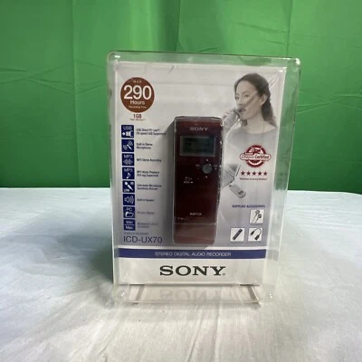 SONY ICD-UX70 HANDHELD DIGITAL RECORDER 290 Hours Max Recording Time. NIB - Image 1 of 4