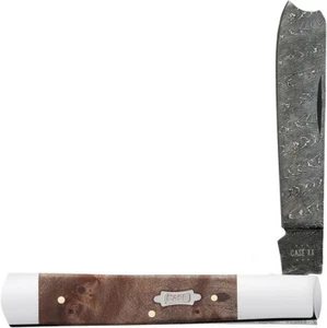 Case Cutlery Razor Pocket Knife Damascus Steel Blade Wood Handle - 17726 - Picture 1 of 1