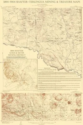 MAPS OF THE PAST Topographical Shafter Terlingua Texas Mining Treasures Quad USGS 1904 23 x 34