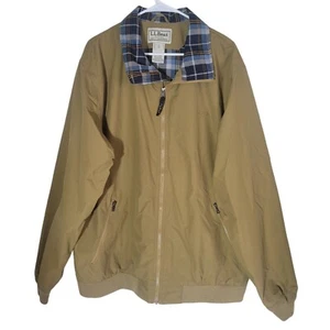 LL Bean Herren Flanell gefütterte Warm Up Jacke Gr. XL Tall hellbraun kariert Outdoor Herbst - Bild 1 von 10