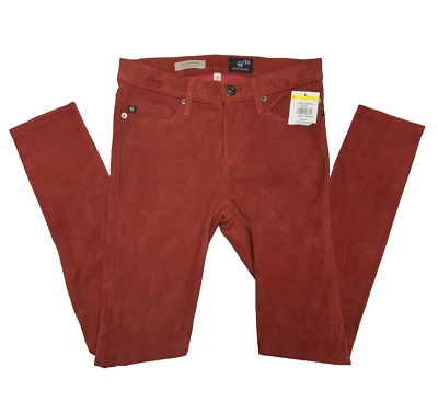 AG Adriano Goldschmied Legging Super Skinny Ankle Jeans sz 25 Lamb Suede Leather - Image 1 of 4