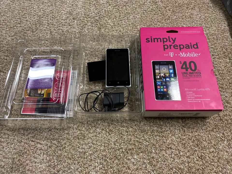 Microsoft Lumia 435 - 8GB - White (T-Mobile) GSM Smartphone ONLY Open Box - Image 1 of 3