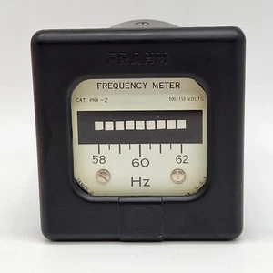 FRAHM Frequency Meter 100-150 Volts 58-60-62 CPCycles James Biddle Company - Bild 1 von 11