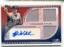 2010 Topps USA Box Set Kyle Winkler TRIPLE JERSEY RELIC AUTO RC 185/219 USA