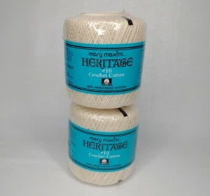 Mary Maxim Heritage #10 Baumwolle Häkelgarn Ecru Größe 10 Menge 2 Neu - Bild 1 von 7