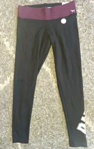 Vs pink Older Shine Logo Leggings Medium New Black - Picture 1 of 3