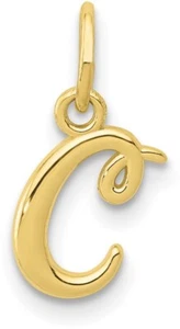10K Yellow Gold Letter c Initial Charm 10YC1060C - Picture 1 of 4