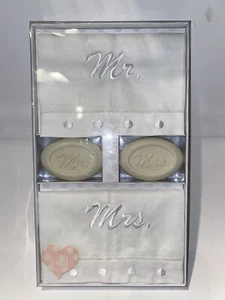 Mudpie Mr & Mrs Linen Towel & Matching Soap New - Picture 1 of 1