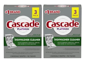 Cascade Platinum Dishwasher Cleaner, 3 count 2 Boxes - Picture 1 of 2
