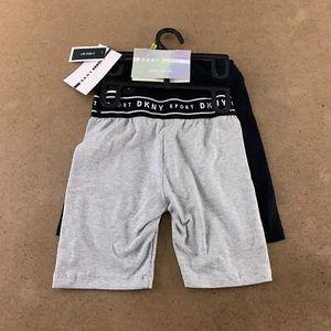DKNY Sport Girl Size Medium (8/10) Black Gray Jersey Performance Bike Shorts NWT - Picture 1 of 6